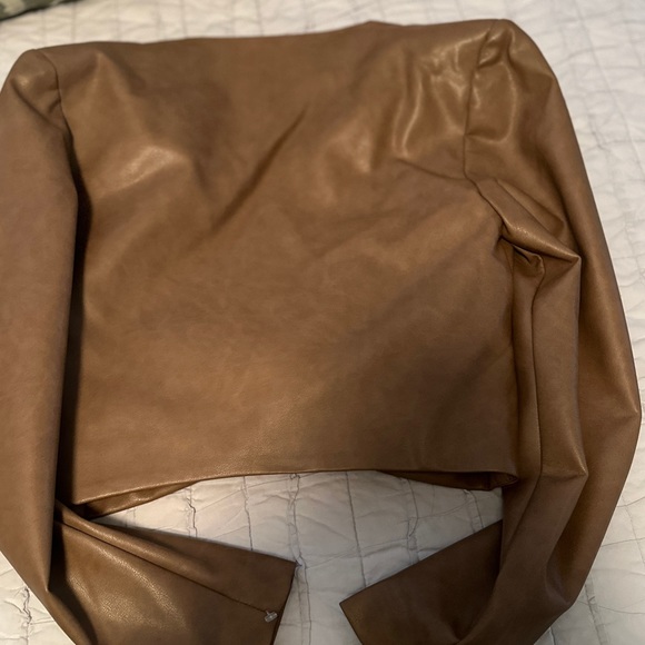 Faux leather 7 For Mankind Crop Top S - Picture 4 of 5